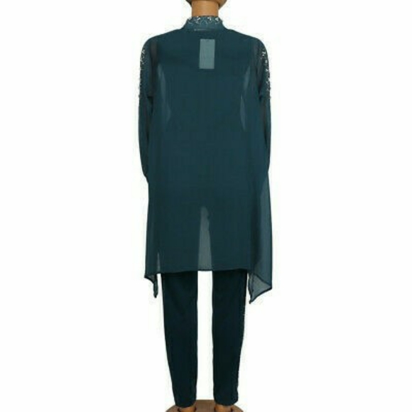 3pcs Elegant & Classy Women Pearl Rhinestones Long Sleeve Top,Vest &Pant - Picture 6 of 10